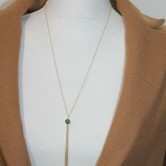 Nordstrom Rack Necklaces gold Tone faceted bead - Picture 2 of 9